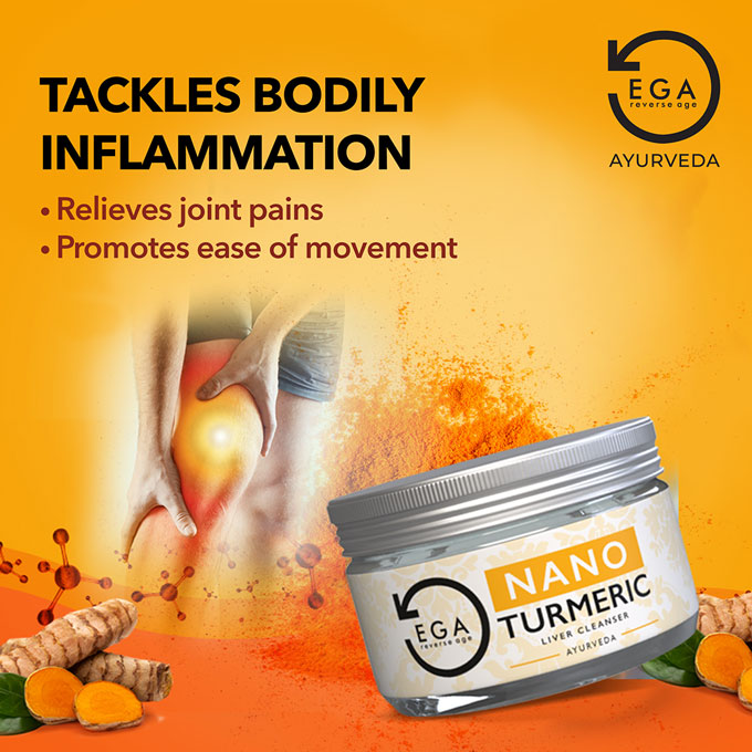 turmeric tackles inflammation and relieves joint pain which promotes ease of movement